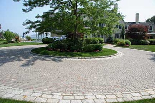 Cobblestone Driveway and Landscape by New View