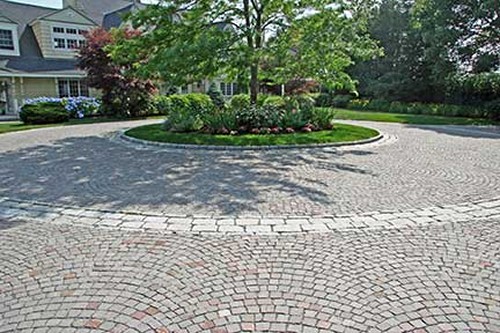 Cobblestone Driveway and Landscape by New View
