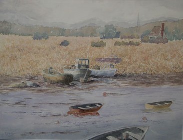 The Channel, Watercolor by Doug DeWolfe of New View