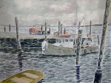 Tied Up, Watercolor by Doug DeWolfe