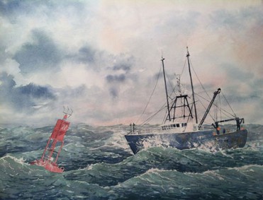 Buoy and Boat, Watercolor by New View of New View