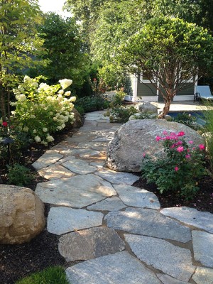 Irregular Stone Walkway and Landscape by New View
