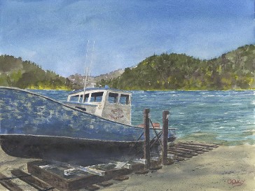 Lobster and Tuna, Watercolor by Doug DeWolfe of New View