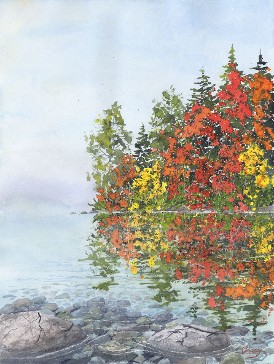 Reservoir Point, Watercolor by Doug DeWolfe of New View